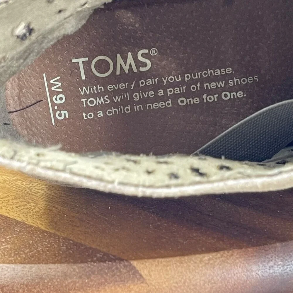 Toms Shoes Womens 9.5 Desert Taupe Laser Cut Suede Espadrille‎ Ankle Booties